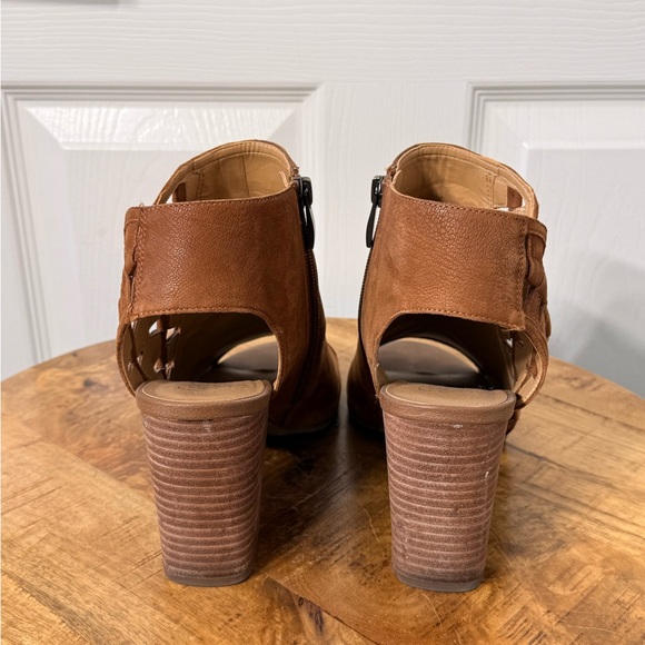 Franco Sarto Tan Peep-Toe Ankle Boots - Picture 3 of 7